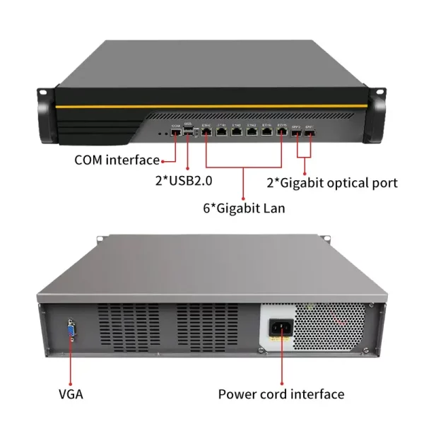 2U Firewall Appliance with Pentium/ I3/ I5/ I7, 6 x LAN, 2 x SFP