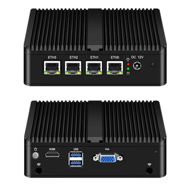 Fanless Soft Router Firewall Appliance Celeron N4000 J4125 4x2.5GE Pfsense MikrotikOS Home Business Network Security