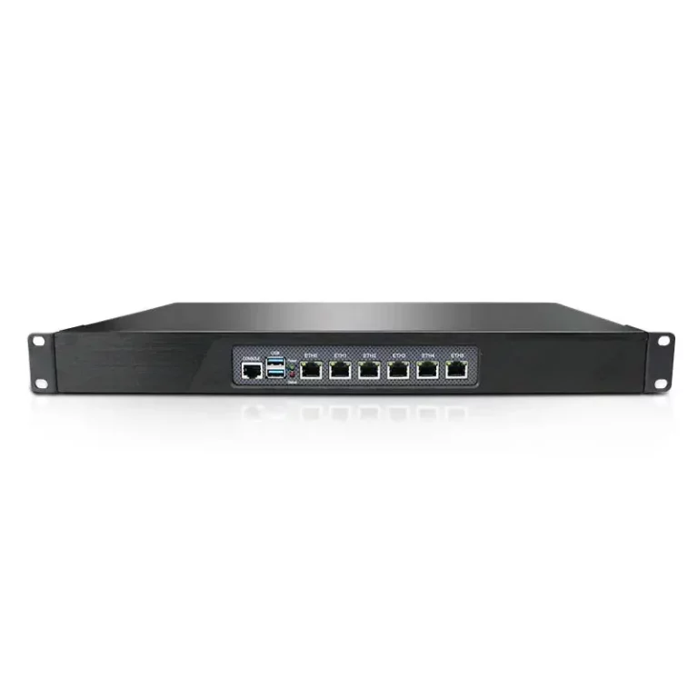 1U Firewall Router Intel I3I5I7 CPU Fanless Mini PC 6 LAN