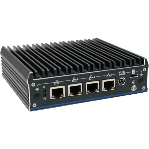 Fanless Mini PC with Intel J6412 processor and 4x 2.5Gbe LAN